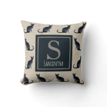 Chat Lady Taupe Aquarelle Noir Kitty Motif