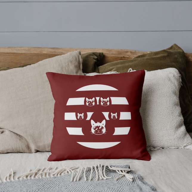 Coussin Chat Lunettes de soleil Vintage Sunset Patrouilles (Créateur téléchargé)