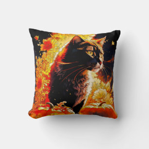 Coussin Chat magique d'Halloween