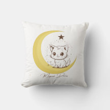 Chat Magique Mignon sur Rêves Étoilés de Lune - Ro