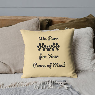 Coussin Chat Maman Besoins Cadeaux BFF Paw Black Beige Mod