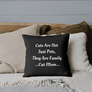 Coussin Chat Maman Chats rend votre famille mignonne Noir 