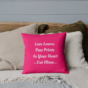 Coussin Chat Maman Empreintes De Chat Dans Votre Coeur Cut