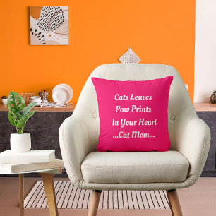 Coussin Chat Maman Empreintes De Chat Dans Votre Coeur Cut