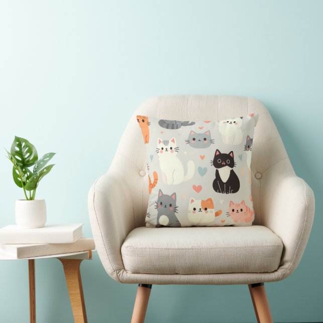 Coussin chat mignon (Chaise)