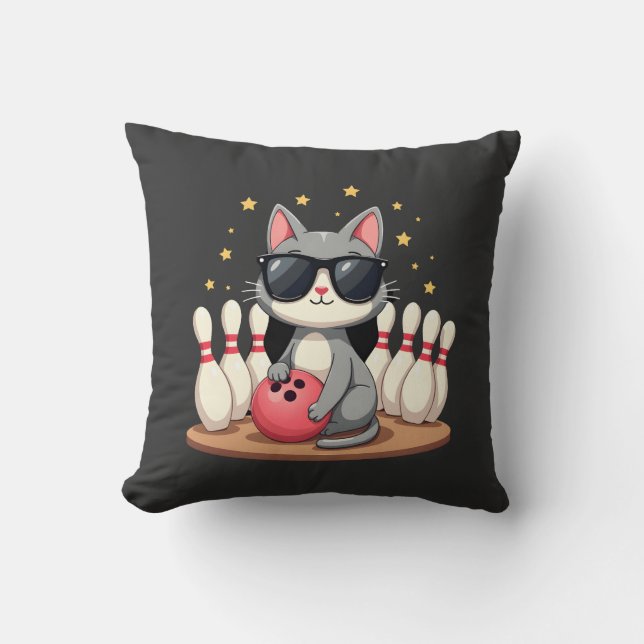 Coussin Chat Mignon Avec Des Lunettes De Soleil Chat Jouan (Recto)