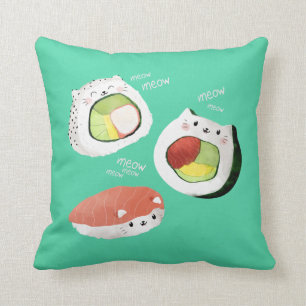 Coussin Chat mignon de sushi