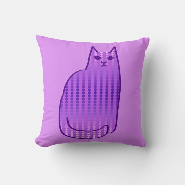 Coussin Chat moderne de la moitié du siècle, orchidée et (Recto)