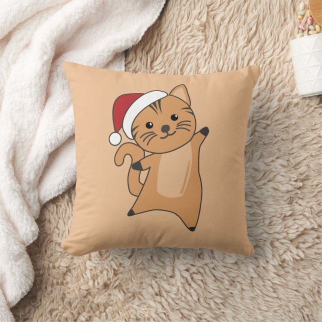 Coussin Chat Noël Neige Hiver Animaux Chats Jeter Pillo (Couverture)