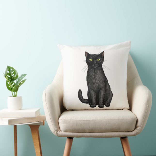 Coussin chat noir (Chaise)