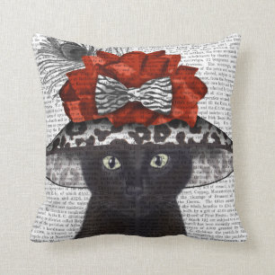 Coussin Chat noir avec Casquette fabuleux