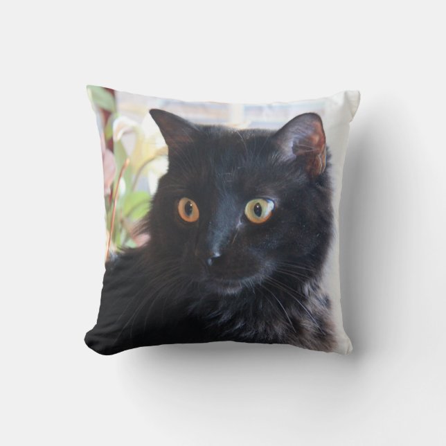 Coussin Chat noir, carreau (Recto)