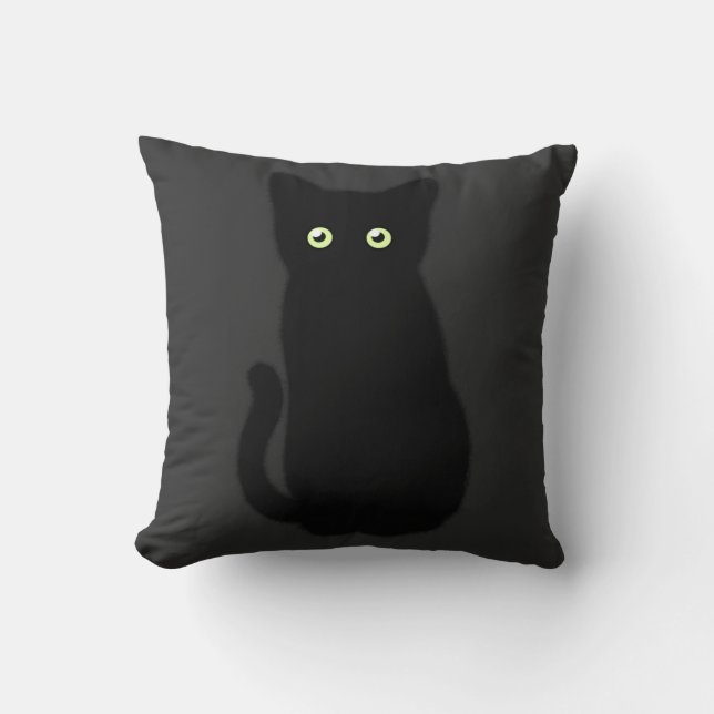 Coussin Chat noir, chaton mignon, plaisir spottaculaire (Recto)