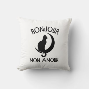 Coussin Chat Noir Drôle Dire Citation Cat