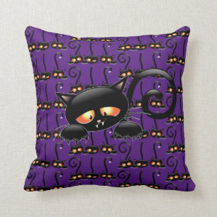 Coussin Chat noir éffrayant