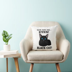 Coussin Chat noir Halloween Chat noir et blanc