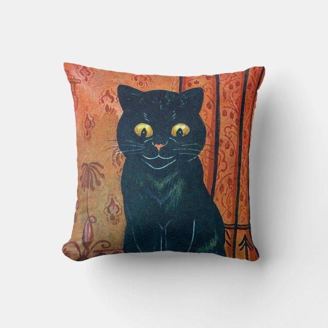 Coussin Chat noir, Louis Wain (Recto)