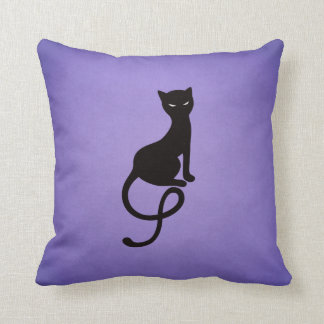 Coussin Chat noir mauvais aimable pourpre