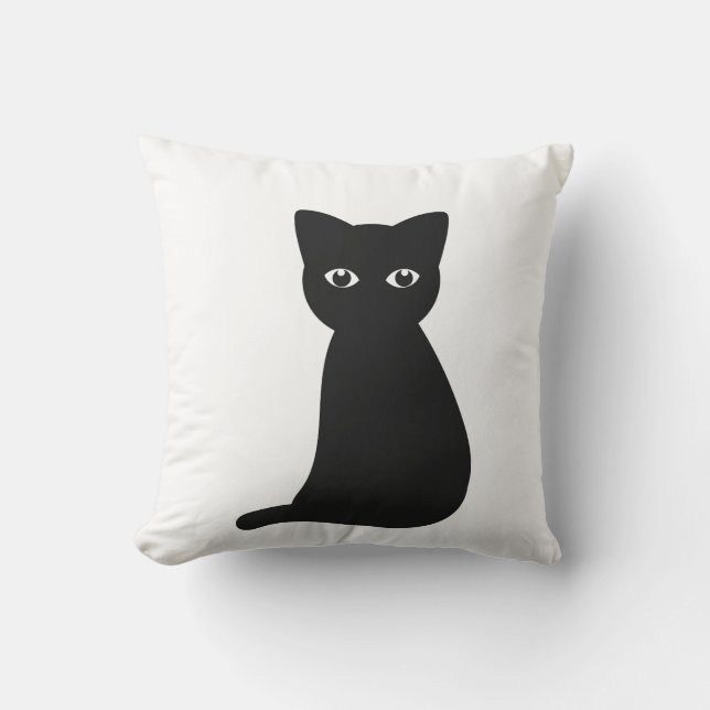 Coussin Chat noir mignon (Recto)