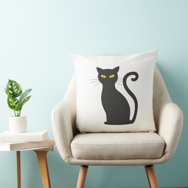 Coussin Chat noir mou (Chaise)