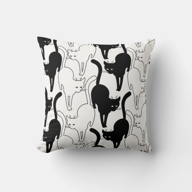 Coussin Chat noir sur la rue (Recto)