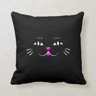 Coussin Chat noir vous observant
