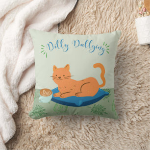 Coussin Chat orange Dallly