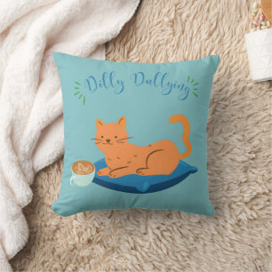 Coussin Chat orange Dallly