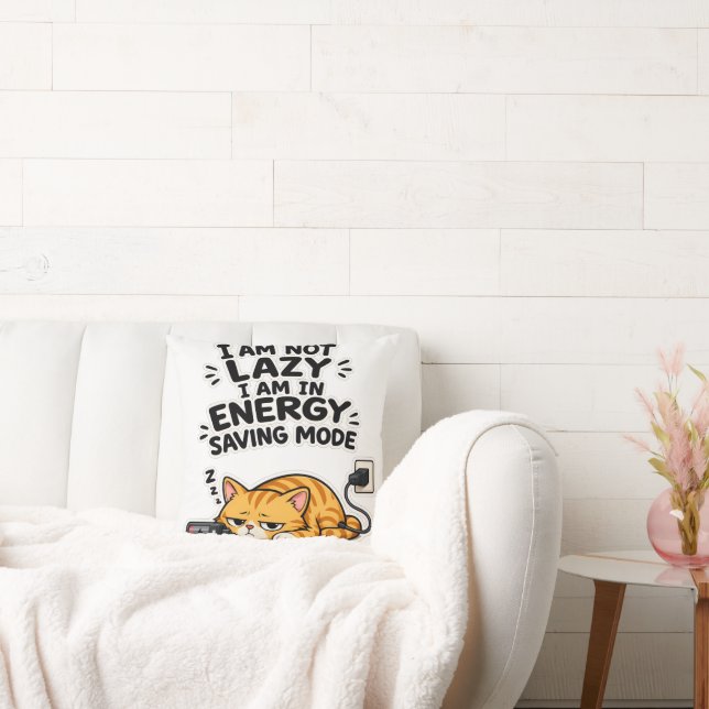 Coussin Chat Orange Drôle Économiseur d'Énergie Mode Lazy (Canapé)