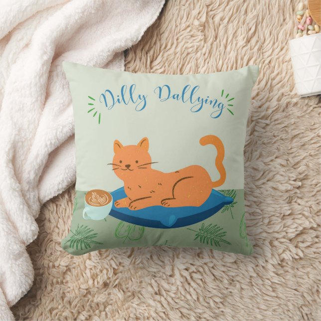 Coussin Chat orange paresseux (Couverture)