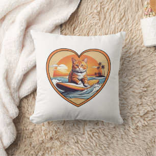 Coussin Chat orange tabby surfant
