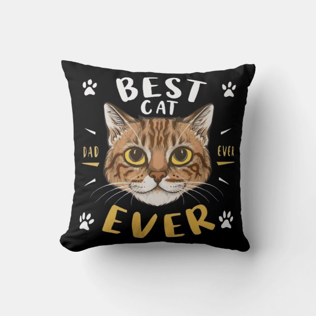 Coussin chat papa, père amoureux des chats animal papa ani (Recto)