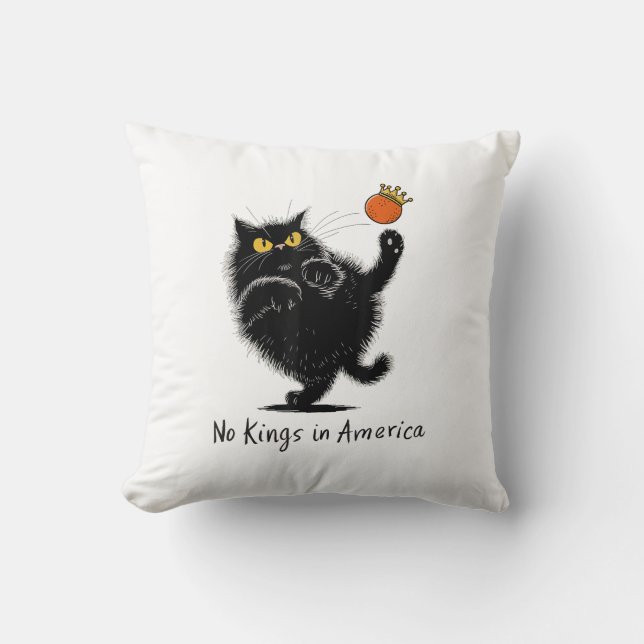 Coussin Chat Pas De Rois En Amérique Nous Le Peuple Politi (Recto)
