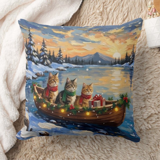 Coussin Chat Persan Noël Bateau Fêtes (Couverture)