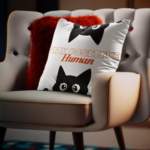 Coussin Chat personnalisable pour rester positif humain ch