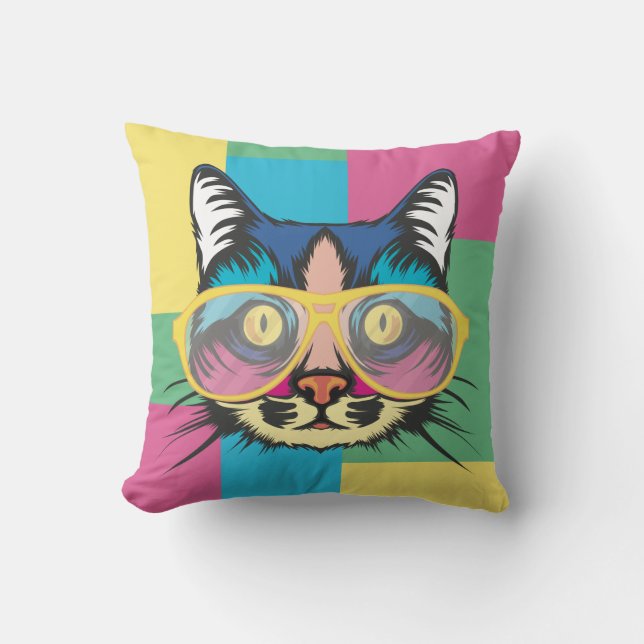 Coussin Chat Pop Art (Recto)
