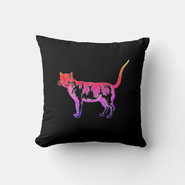 Coussin Chat Pop Art Néo Rétro (Recto)
