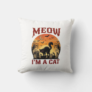 Coussin Chat qui miaule Halloween noir cimetière_1