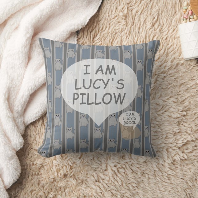 Coussin Chat rayé personnalisable amusant et chic (Couverture)