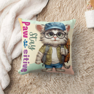 Coussin Chat Reste Positif Avec Sac à Dos
