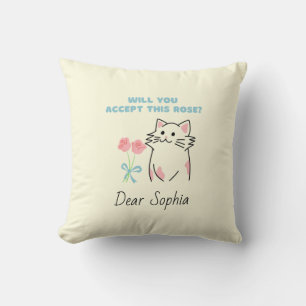 Coussin Chat&Rose adorable