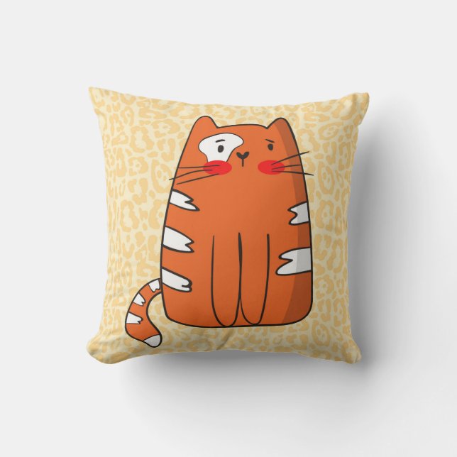 Coussin Chat roux (Recto)