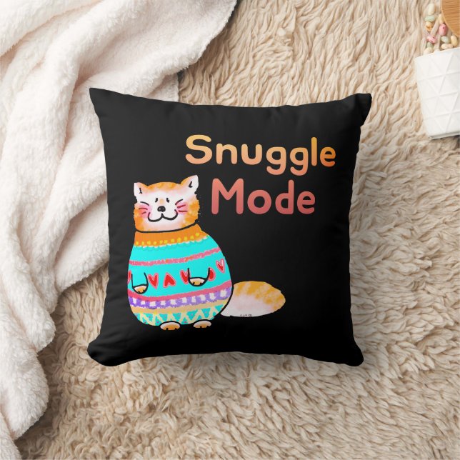 Coussin Chat roux câlin mode câlinerie (Couverture)