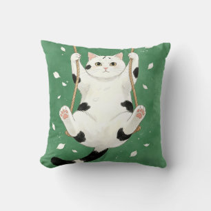 Coussin Chat Smoking sur une balançoire Amateur de chat