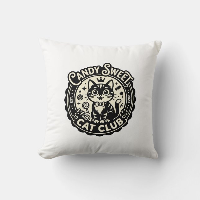 Coussin Chat Sucré Mignon Graphique de Chat Drôle - Chat S (Recto)