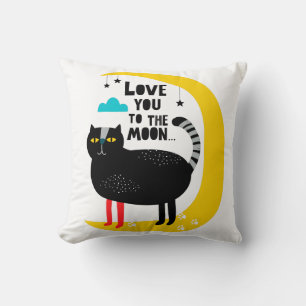 Coussin Chat sur la lune