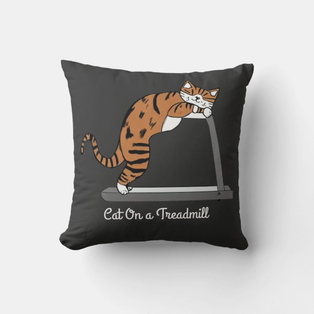 Coussin Chat sur un tapis de course (Recto)