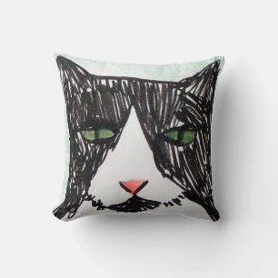 Coussin Chat Tuxedo Noir et Blanc