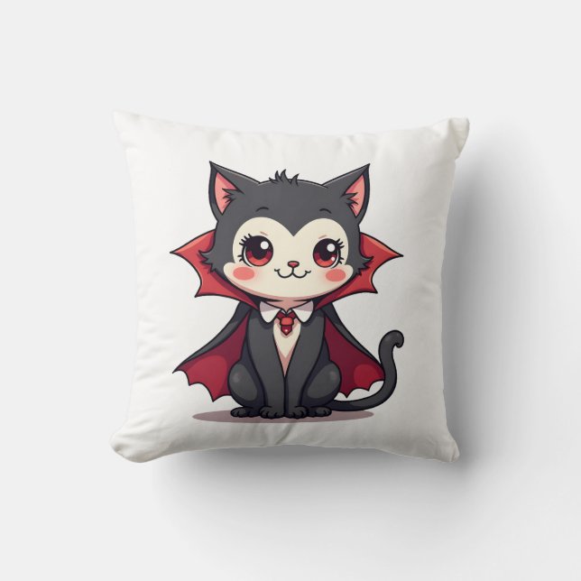 Coussin Chat Vampire � T-shirt mignon pour animaux pour Ha (Recto)