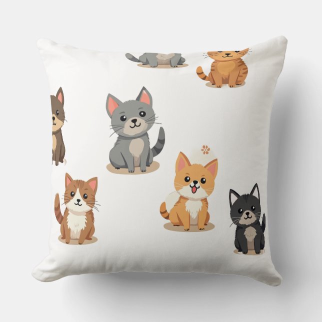 Coussin Chat, vierge Chiot, miaou (Recto)